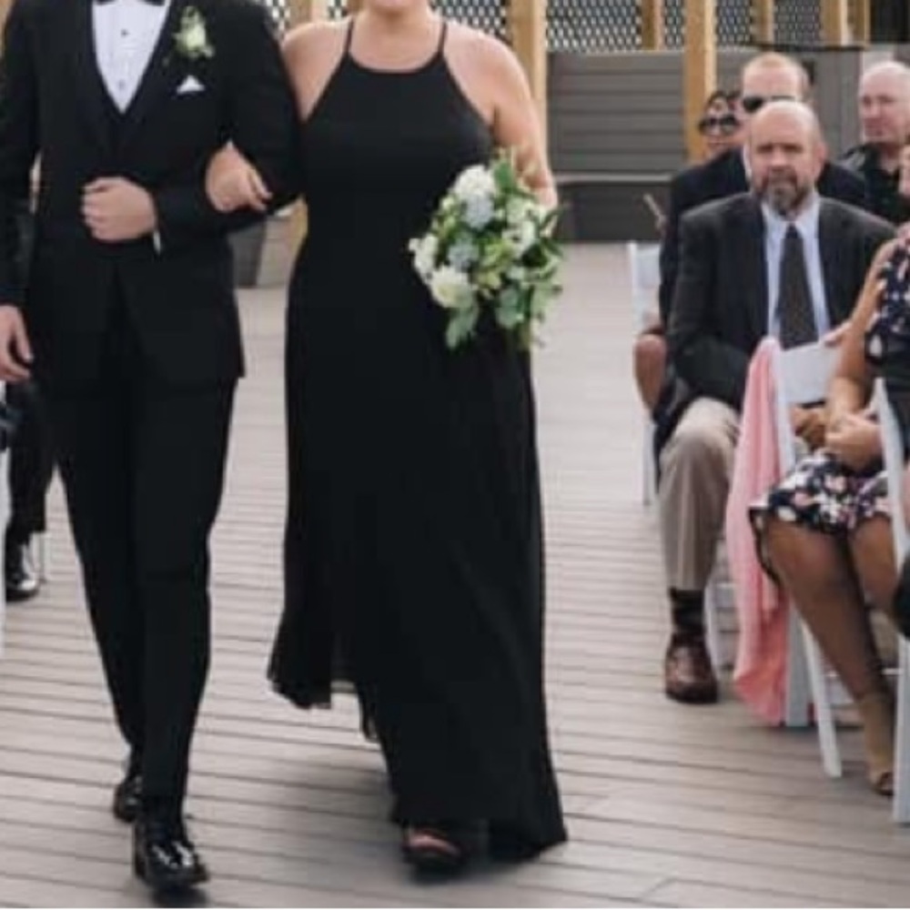 Azazie Black Halter Maxi Dress